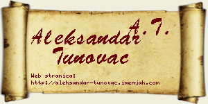 Aleksandar Tunovac vizit kartica